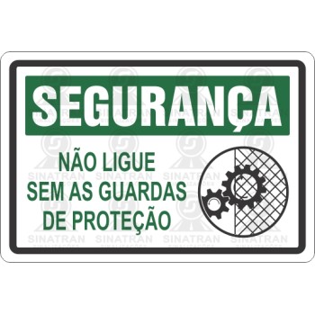 Não ligue sem guardas de proteção 